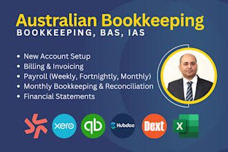 do australian bookkeeping, payroll, prepare bas in xero, qbo