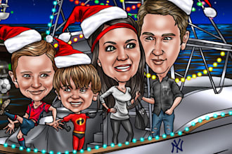 3d design 3d christmas, valentine, thanksgiving caricature within 3 hours