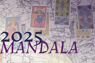 provide a 12 month tarot reading with the mandala spread