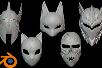 sculpt 3d mask 3d helmet cosplay mask anime mask for 3d printing