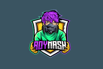 create a hand draw on mask logo illustration for you