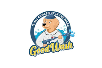 design unique pressure washing company dog logo