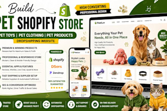 build pet shopify store pet toys clothing store pet product dropshipping website