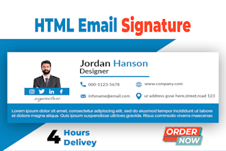 create animation and a clickable HTML email signature for gmail, outlook, zoho