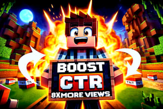 do custom minecraft, fortnite and call of duty youtube gaming thumbnails
