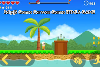 develop custom 2d game with p5 js, canvas and html5