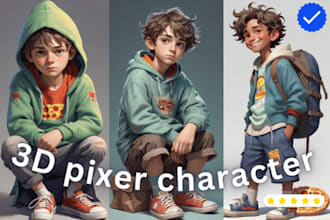 create custom 3d pixar style character