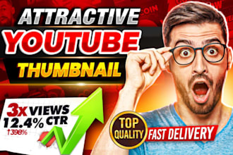 do attractive and unique youtube thumbnails for every niche
