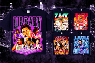 design a crazy vintage style bootleg rap tee for you