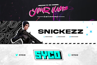 design youtube banner, twitter, twitch, and discord