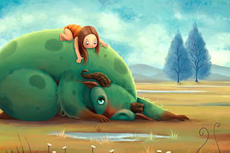 watercolor children book illustration
