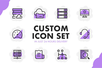 do modern custom icon set design for your app and website