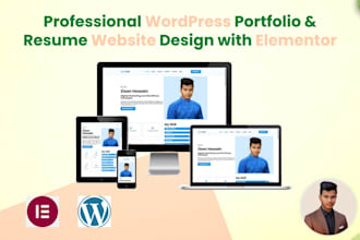 create professional wordpress portfolio and resume website design with elementor