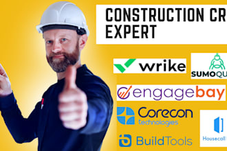 setup engagebay, wrike, sumoquote, buildtools, housecall, corecon, construction