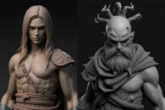 sculpt 3d character modeling for game, animation, rpg, 3d printing, rigging, ue5