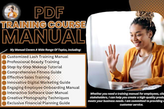 design pdf training course manual, workshop, ebook online course, user guide
