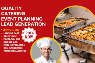 generate quality catering leads event planning leads landing page sale funnel