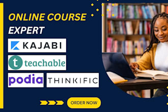 create online course website on kajabi, teachable, thinkific, podia or wordpress