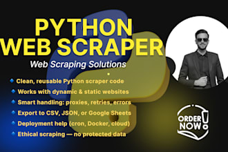 scrape any website and build a python web scraper