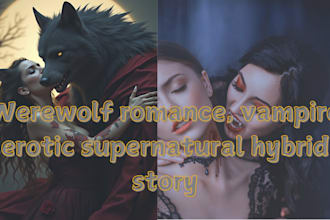 write a paranormal werewolf romance hybrid and vampire romance story