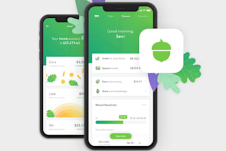 develop investment app, stock trading app, portfolio app like acorns
