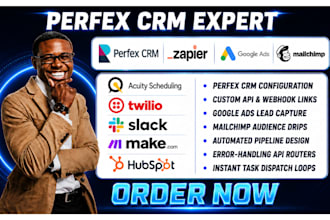build google ads perfex CRM mailchimp acuity zapier automation sales pipeline