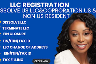 dissolve your US llc, llc registration,close ein, itin , company registration
