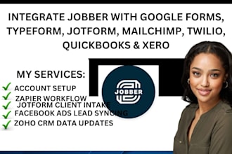integrate jobber google forms typeform jotform mailchimp twilio quickbooks xero