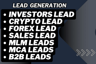 generate forex, crypto, investors, b2b, mlm and business leads for you