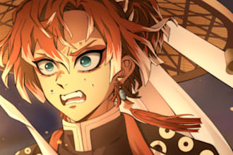 draw you in demon slayer art style