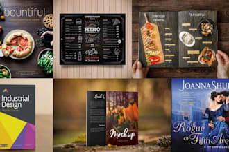 design acx audiobook, cookbook, mockup, recipe book, romance, food menu