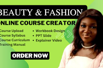 create online course content course curriculum on fashion beauty skincare video