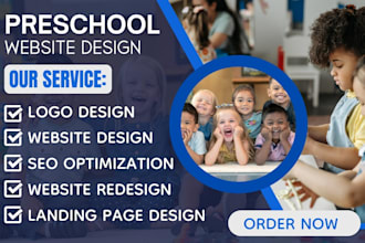design preschool, kindergarten, daycare, summer camp school, e learning website