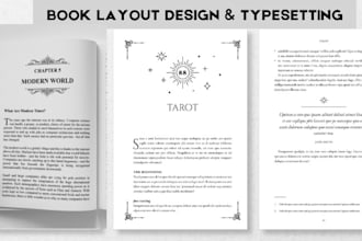 do book typesetting design, layout book design for print and ebook, formatting
