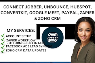 connect jobber unbounce hubspot convertkit  google meet paypal zapier zoho