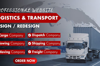 design logistics, transport, towing, dispatch, trucking, freight cargo website