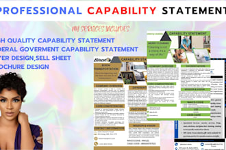 design professional capability statements, flyers, logo and brochures design