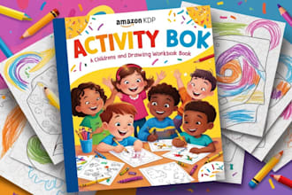 make creative  kids activity book coloring handwriting  workbook for KDP