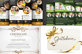 design medical, educational, school flyers, voucher, coupon or gift certificate
