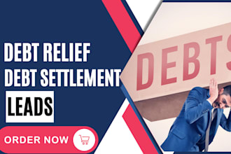 generate debt settlement debt relief leads landing page debt relief website