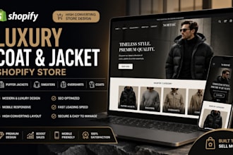 design luxury shopify store for coats, jacket and puffer wear