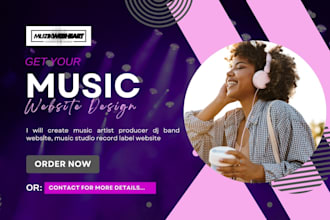 create music artist producer dj band website, music studio record label website