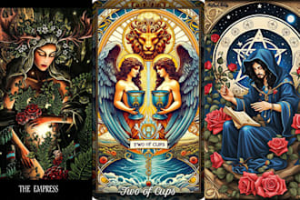 design tarot cards card game board game oracle card playing tarot card illustrat