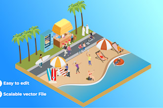design 3d isometric vector illustration for app, web and business