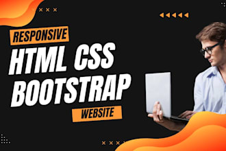 design a responsive HTML website with CSS and bootstrap