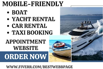 design yacht rental landing page boat rental boat booking car rental website