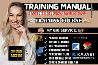 create training manual online course content creation workbook design powerpoint
