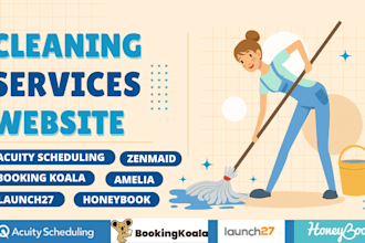 build cleaning service website booking koala website pricing parameters launch27