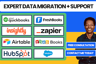 migrate from quickbooks, freshbooks, insightly, airtable to zoho books, hubspot