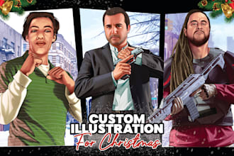 draw custom illustration for gift, christmas card,christmas gift and celebration